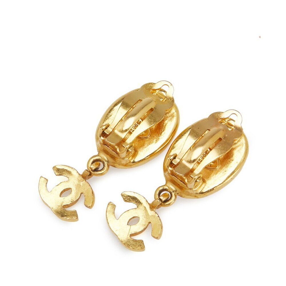 CHANEL White Logo Earrings - Picture 2 of 4